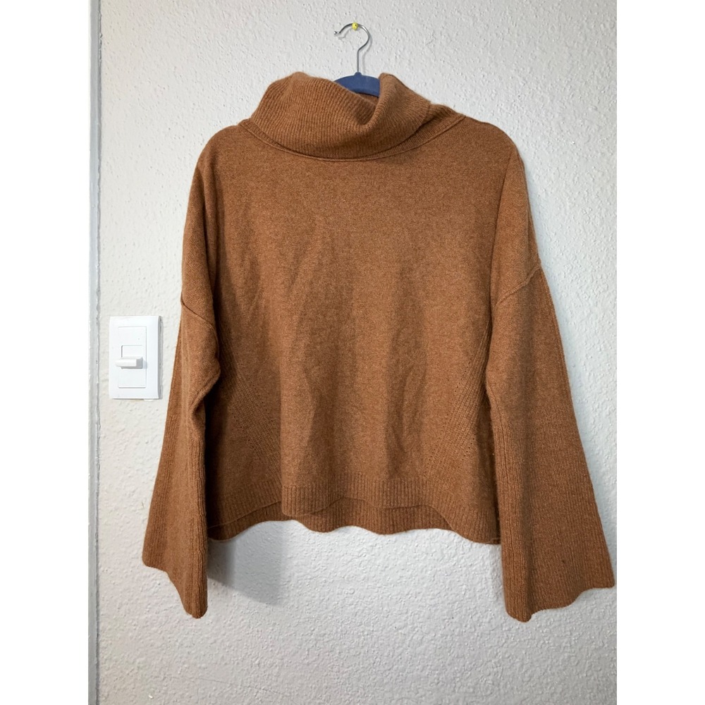 Pilcro The Cashmere Collection Brown Turtleneck Cropped Sweater Womens Medium